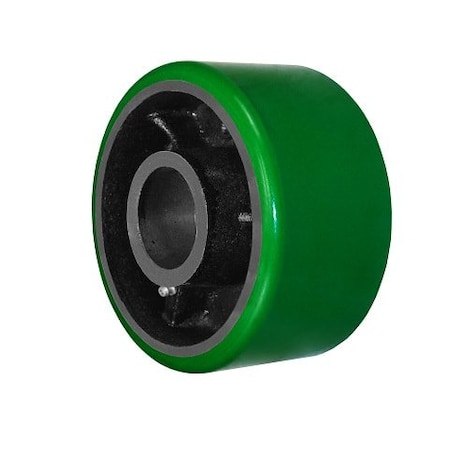 Durastar Wheel, 6X3 Polyurethane, Steel Green, Black, 1-15/16 Plain Bore 630PU86G